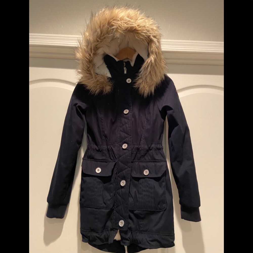 Hollister XS fur trim hood AND fur inside jacket